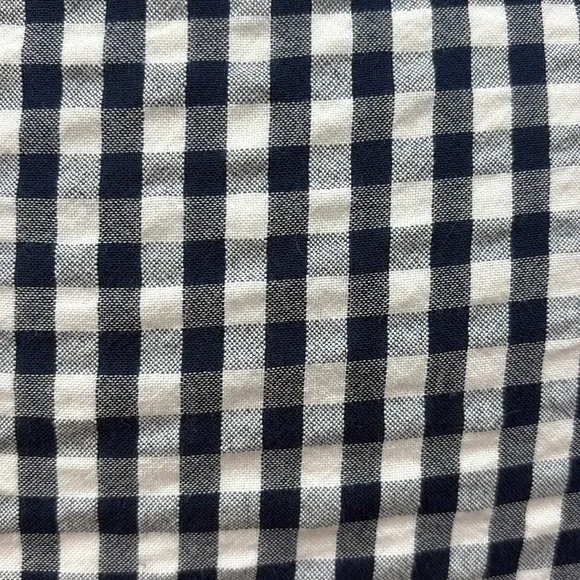 Ann Taylor LOFT Gingham Plaid Surplice V-Neck Wrap Woven Blouse Preppy Navy XS - Picture 10 of 10